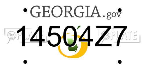 14504Z7 Georgia License Plate