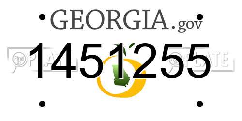 1451255 Georgia License Plate