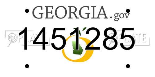 1451285 Georgia License Plate