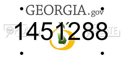 1451288 Georgia License Plate