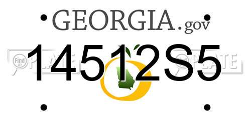 14512S5 Georgia License Plate