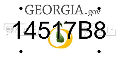 14517B8 Georgia License Plate