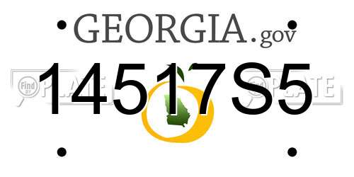 14517S5 Georgia License Plate