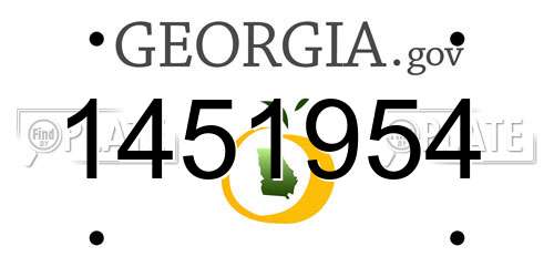 1451954 Georgia License Plate