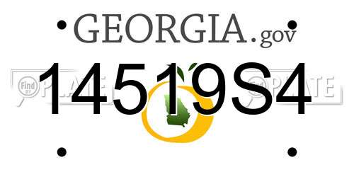14519S4 Georgia License Plate