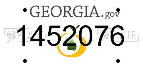 1452076 Georgia License Plate