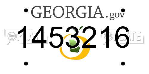 1453216 Georgia License Plate