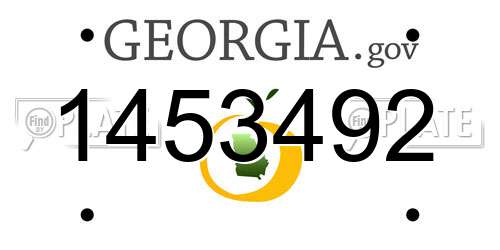 1453492 Georgia License Plate