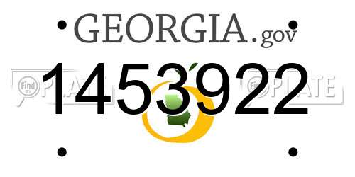 1453922 Georgia License Plate