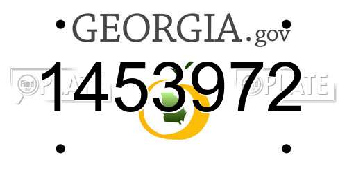 1453972 Georgia License Plate