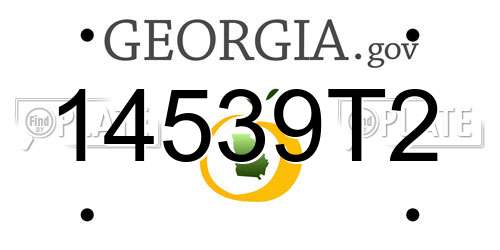 14539T2 Georgia License Plate