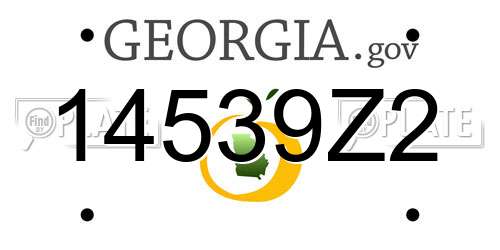 14539Z2 Georgia License Plate