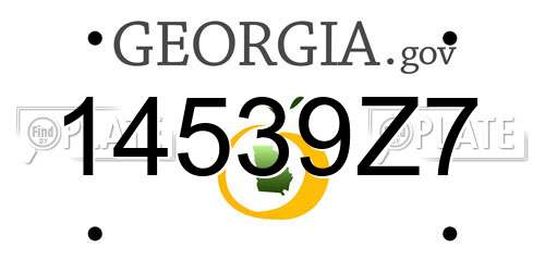14539Z7 Georgia License Plate