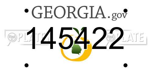 145422 Georgia License Plate