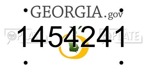 1454241 Georgia License Plate