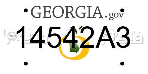 14542A3 Georgia License Plate