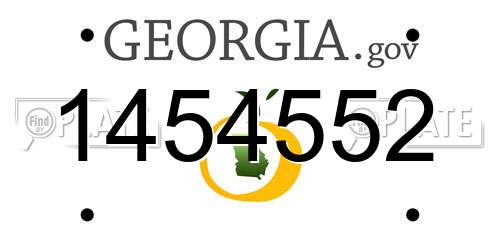 1454552 Georgia License Plate