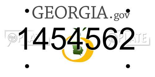 1454562 Georgia License Plate