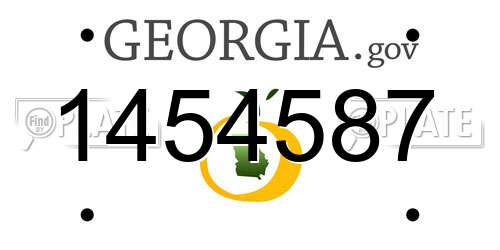 1454587 Georgia License Plate