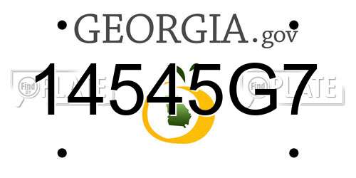14545G7 Georgia License Plate