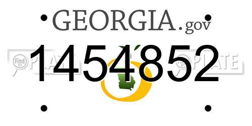 1454852 Georgia License Plate