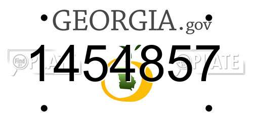 1454857 Georgia License Plate