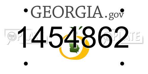 1454862 Georgia License Plate