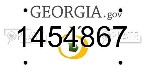 1454867 Georgia License Plate