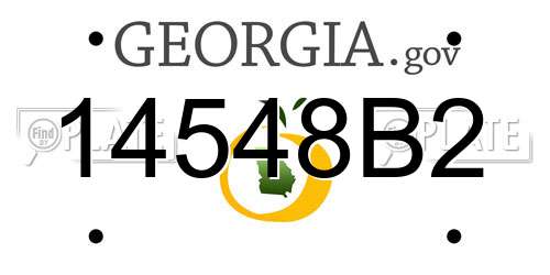 14548B2 Georgia License Plate