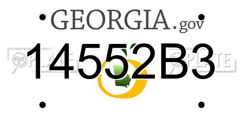14552B3 Georgia License Plate