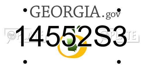 14552S3 Georgia License Plate