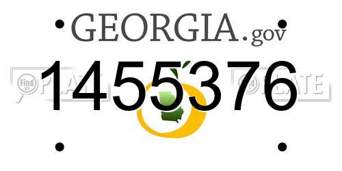 1455376 Georgia License Plate