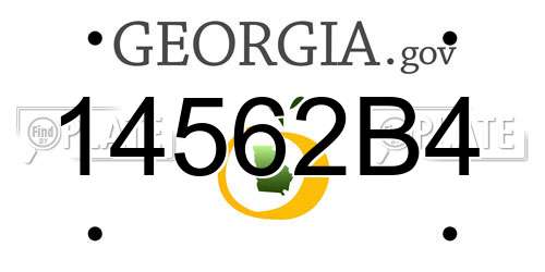 14562B4 Georgia License Plate