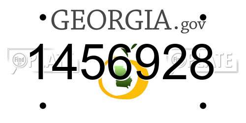 1456928 Georgia License Plate