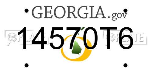 14570T6 Georgia License Plate