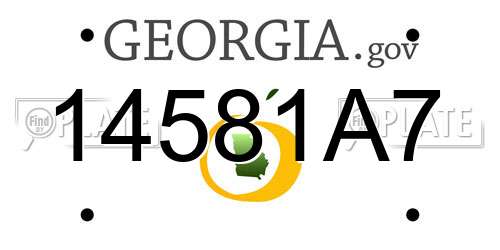 14581A7 Georgia License Plate