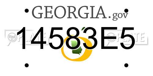 14583E5 Georgia License Plate