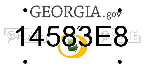 14583E8 Georgia License Plate