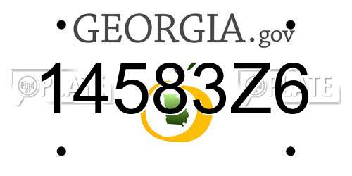 14583Z6 Georgia License Plate