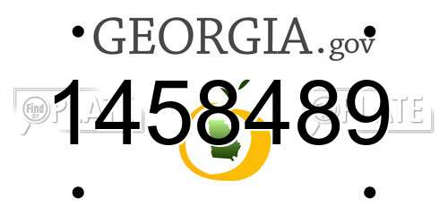 1458489 Georgia License Plate