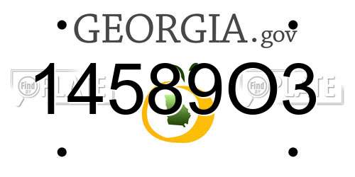 14589O3 Georgia License Plate