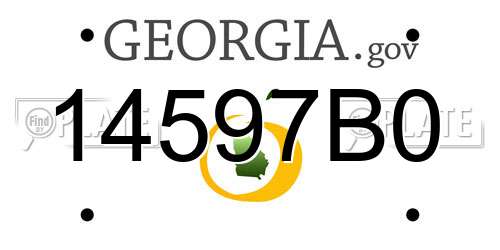 14597B0 Georgia License Plate