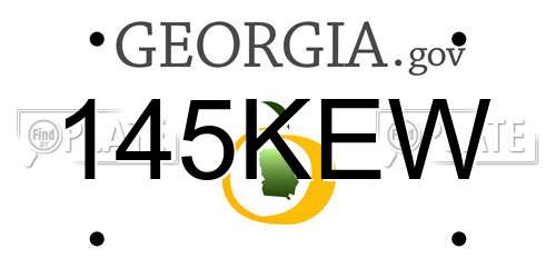 145KEW Georgia License Plate