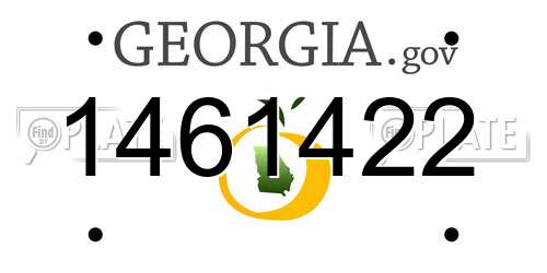 1461422 Georgia License Plate