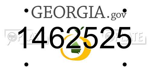 1462525 Georgia License Plate