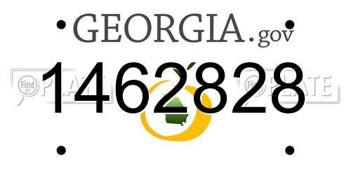 1462828 Georgia License Plate