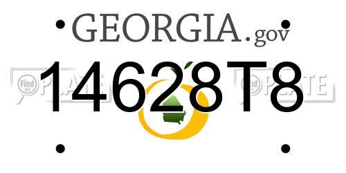 14628T8 Georgia License Plate