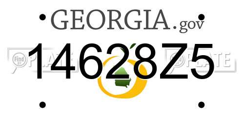 14628Z5 Georgia License Plate