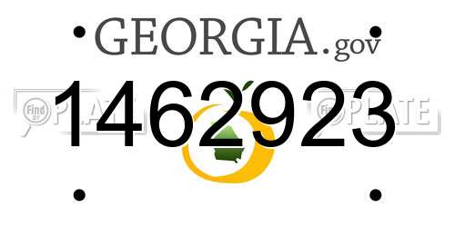 1462923 Georgia License Plate