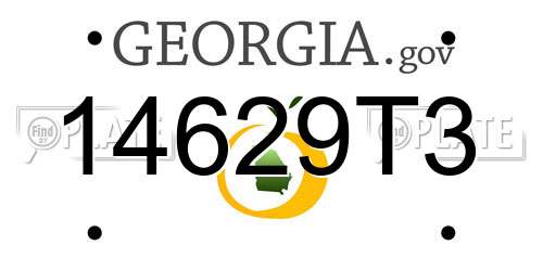 14629T3 Georgia License Plate